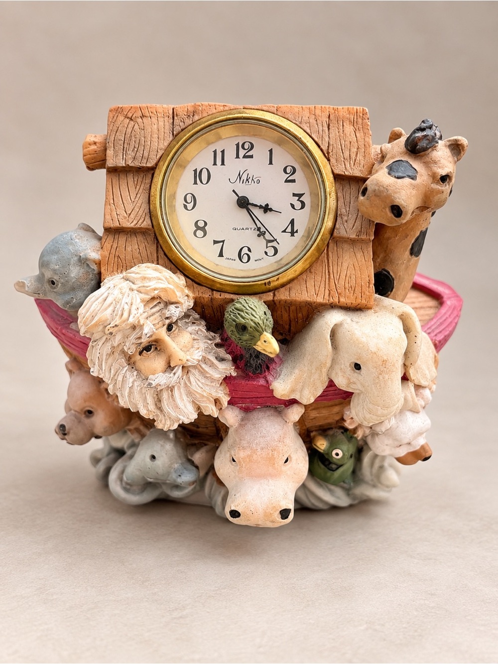 Pink Noah's Ark Small Pets Decorative Clock